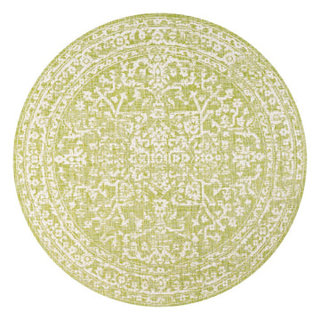 Malta Bohemian Medallion Textured Weave Indoor/outdoor Round Rug